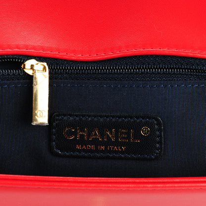 Chanel Lambskin Square Quilted Large Boy Cube Flap Red 6 of 10