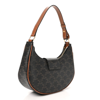 Celine Triomphe Canvas Calfskin Medium Strap Ava Triomphe Shoulder Bag Tan 3 of 9