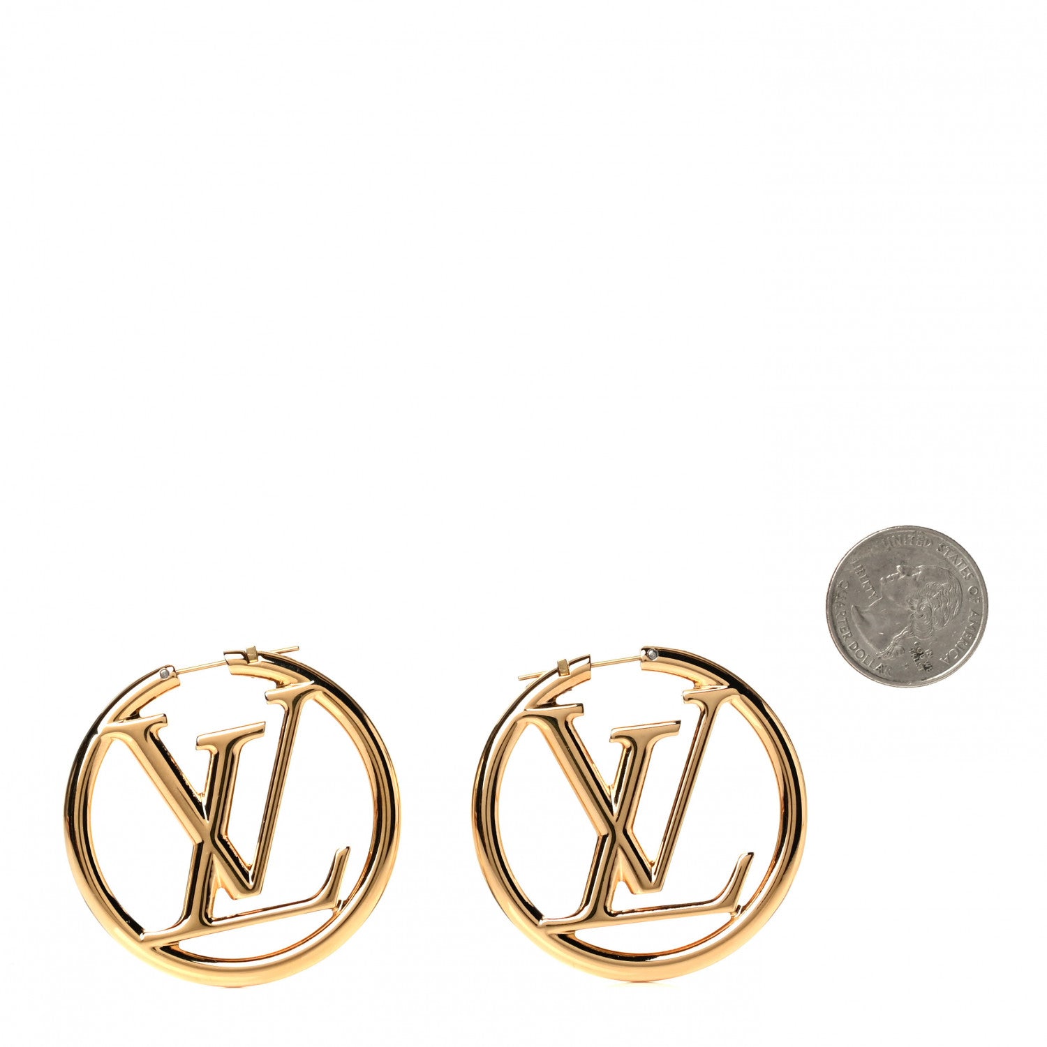 Louis Vuitton Metal Louise Hoop Earrings Gold 1 of 4