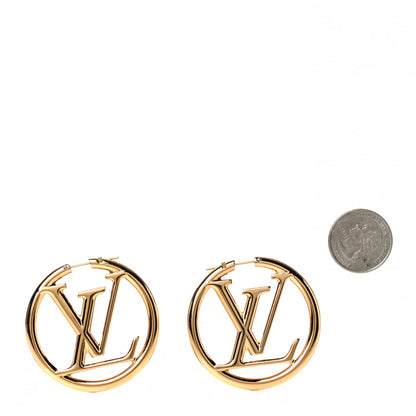 Louis Vuitton Metal Louise Hoop Earrings Gold 1 of 4