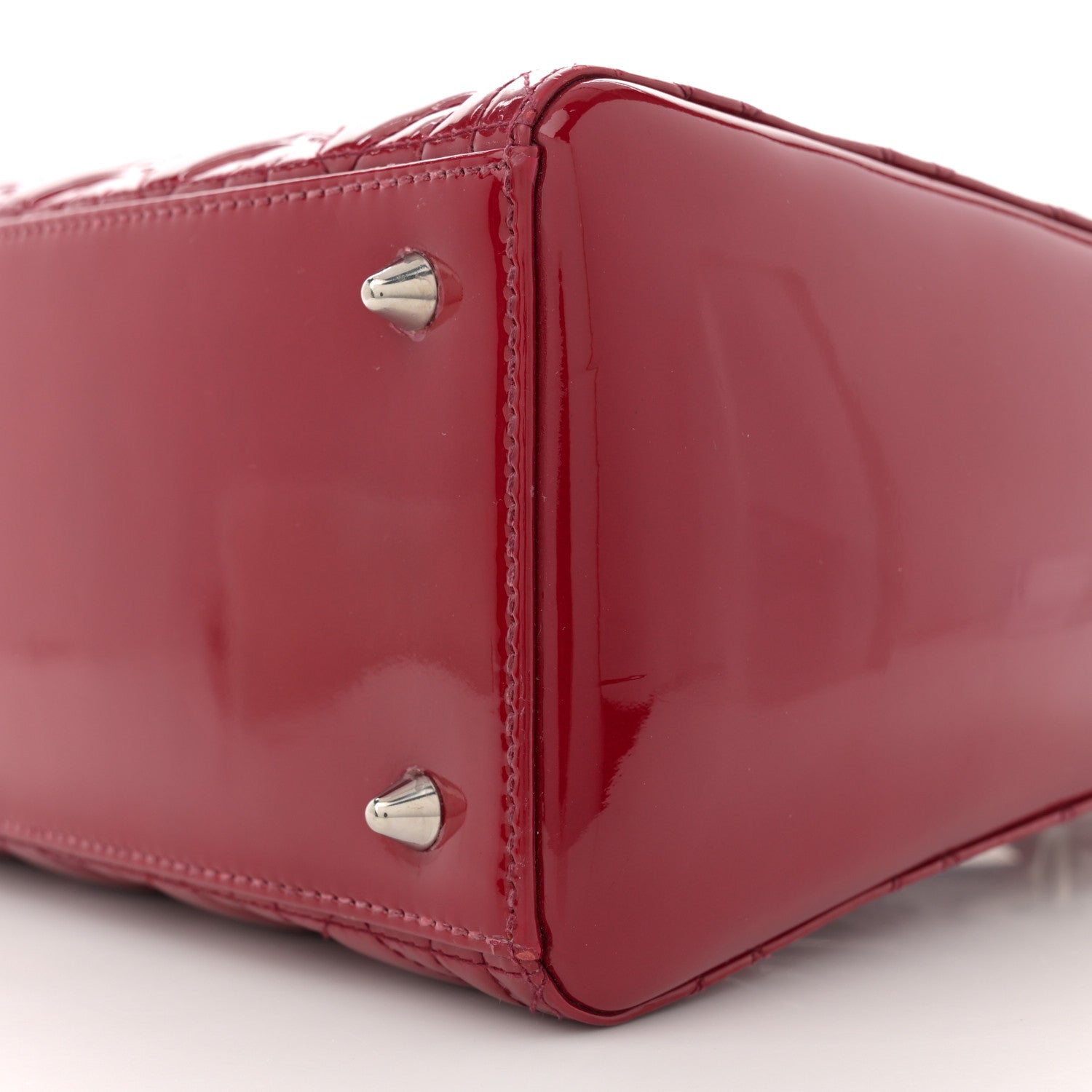 Christian Dior Patent Cannage Medium Lady Dior Red 10 of 13