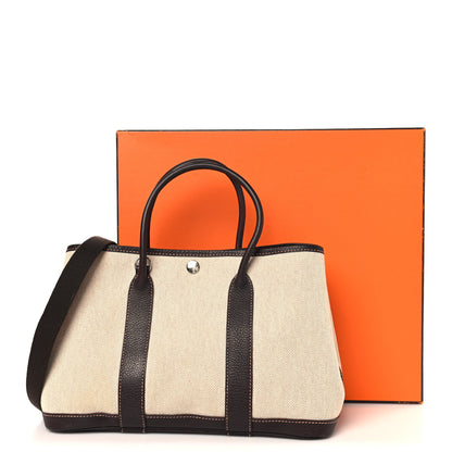 Hermes Buffle Skipper Toile Garden Party 30 TPM Marron Fonce 10 of 10