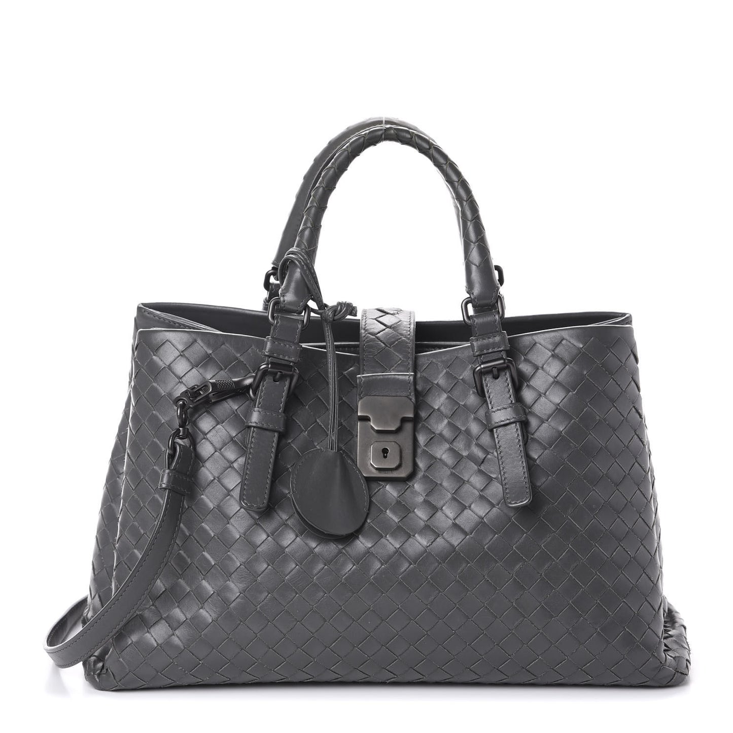 Light Calf Intrecciato Small Roma Light Grey
