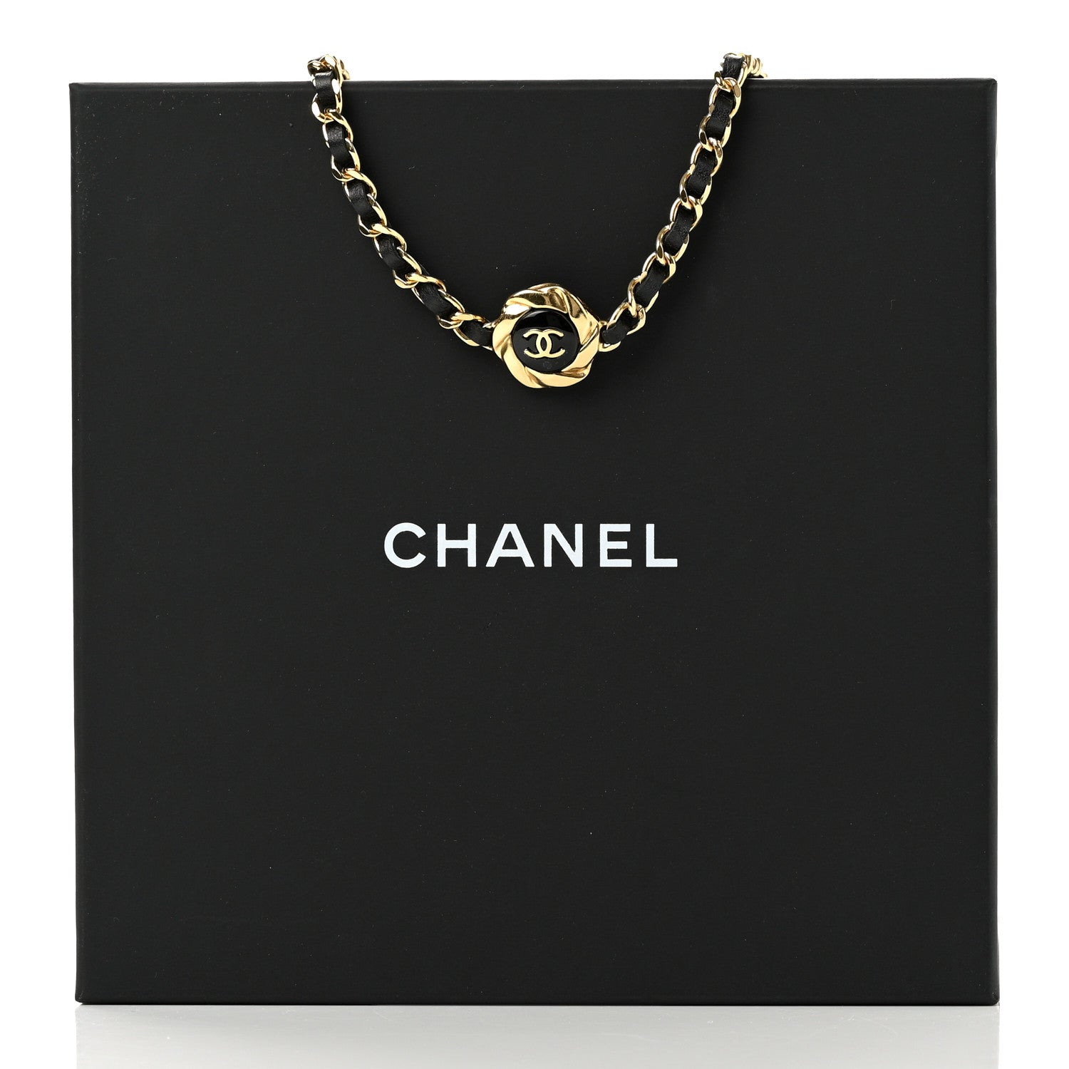 Chanel Metal Lambskin Enamel CC Choker Gold Black 7 of 7