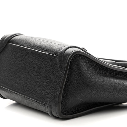 Celine Drummed Calfskin Nano Luggage Black 10 of 13