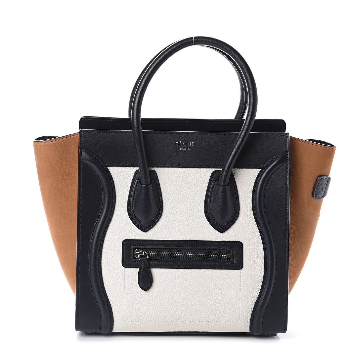 Baby Grained Calfskin Nubuck Micro Tri-Color Luggage White