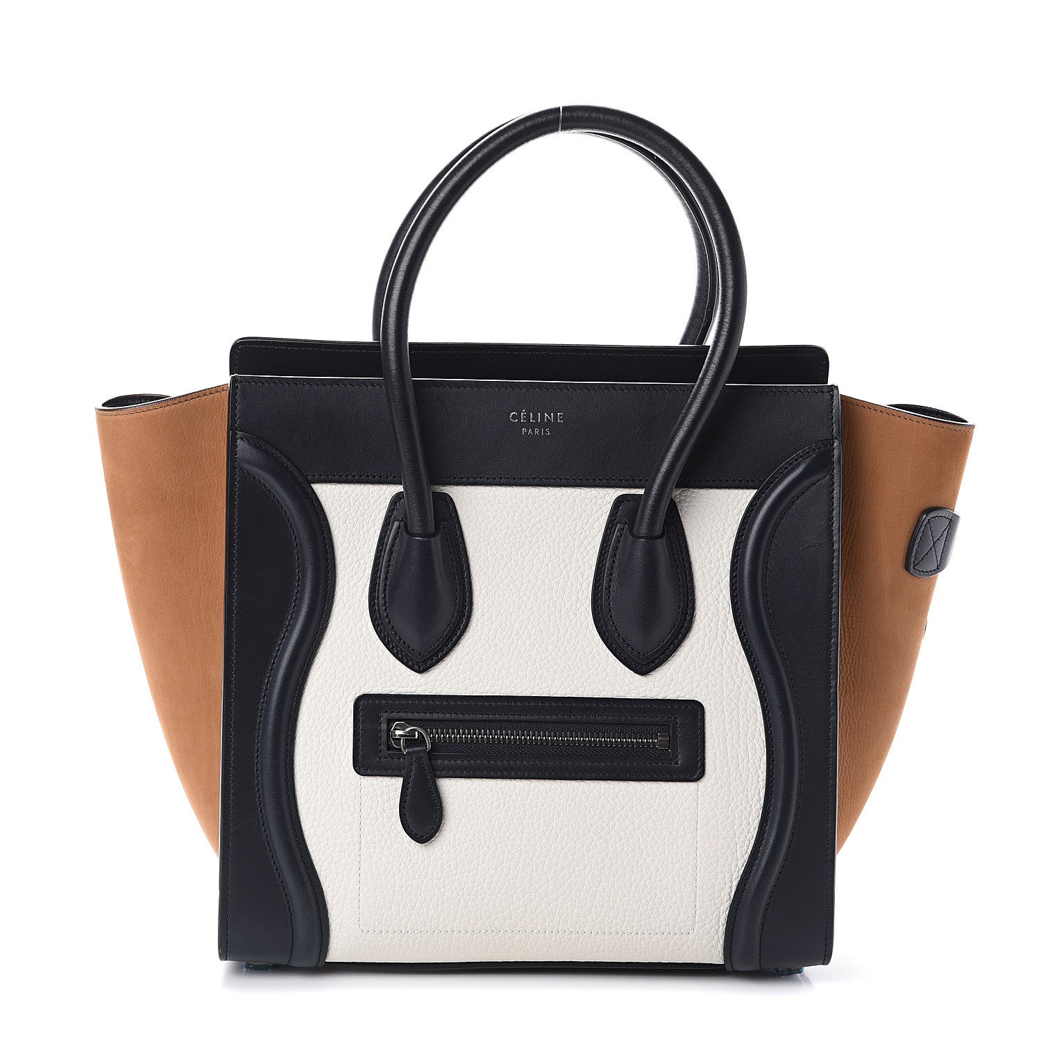 Celine Baby Grained Calfskin Nubuck Micro Tri-Color Luggage White 1 of 8