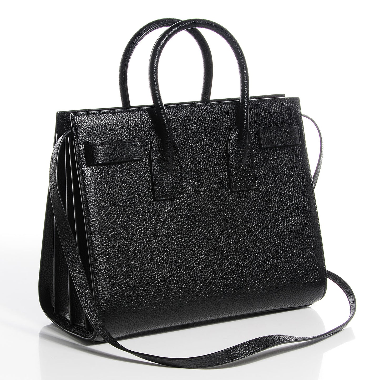 Grained Calfskin Small Sac De Jour Black