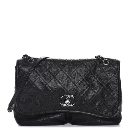 Chanel Grained Calfskin Large Natural Beauty Flap Black 1 of 7