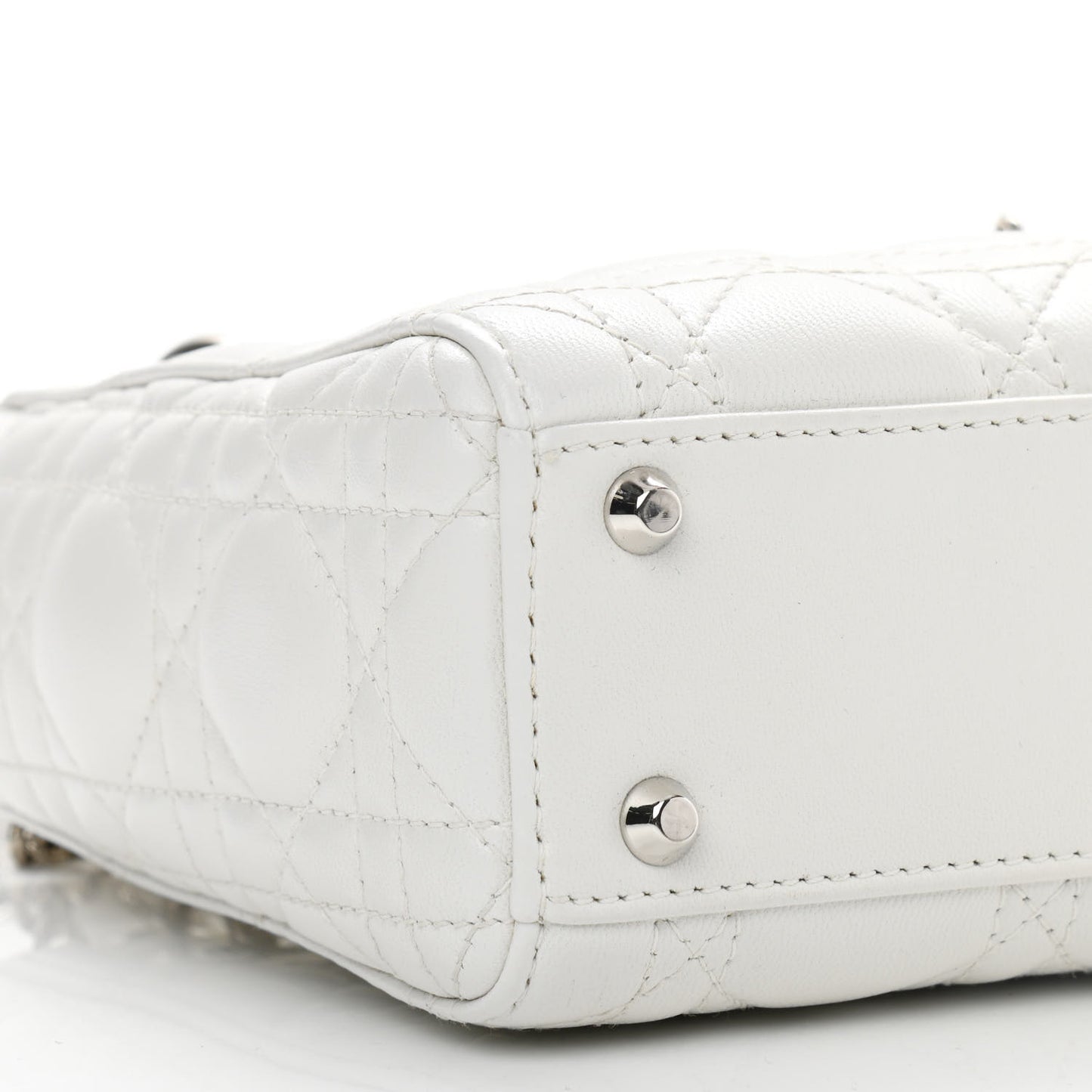 Lambskin Cannage Mini Lady Dior White