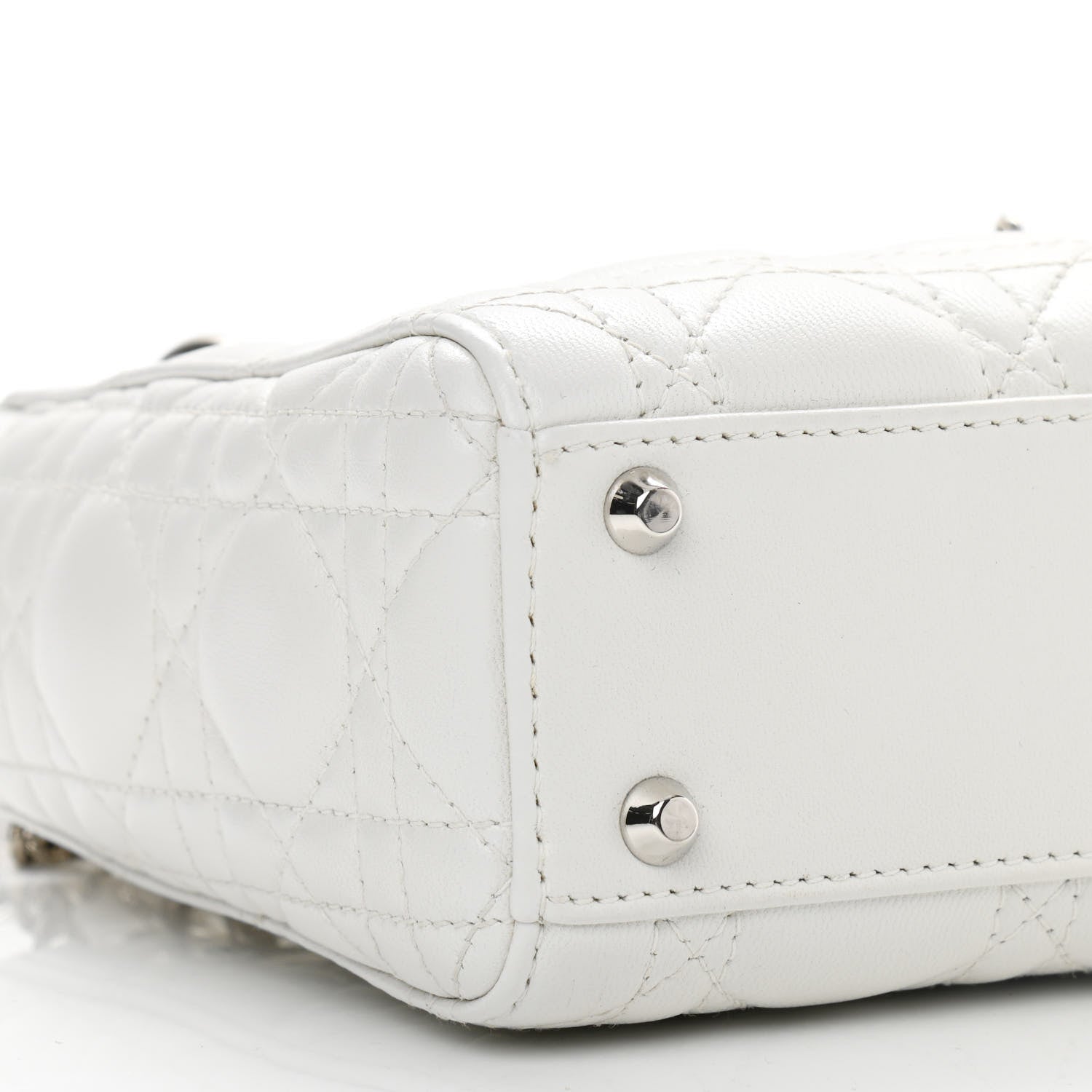 Christian Dior Lambskin Cannage Mini Lady Dior White 9 of 13