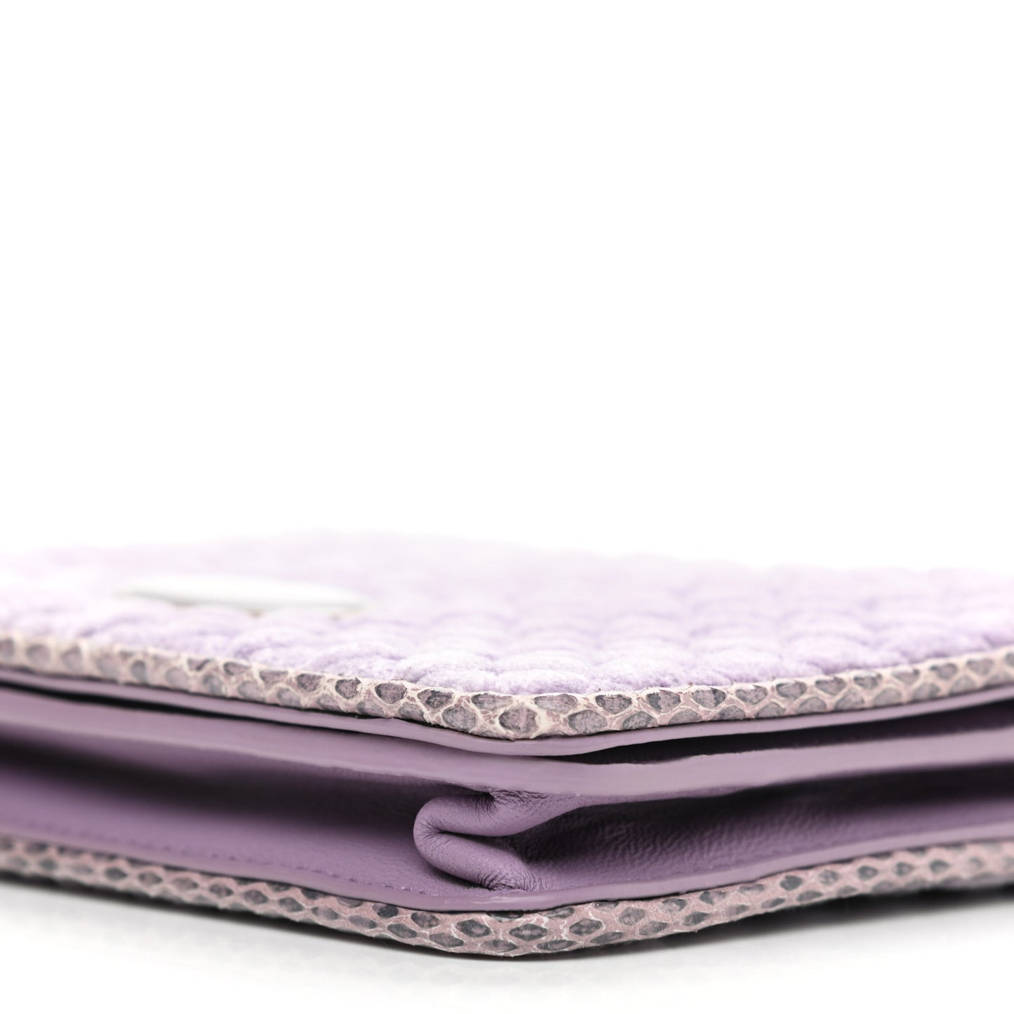Velvet Ayers Intrecciato Butterfly Chain Wallet Lilac