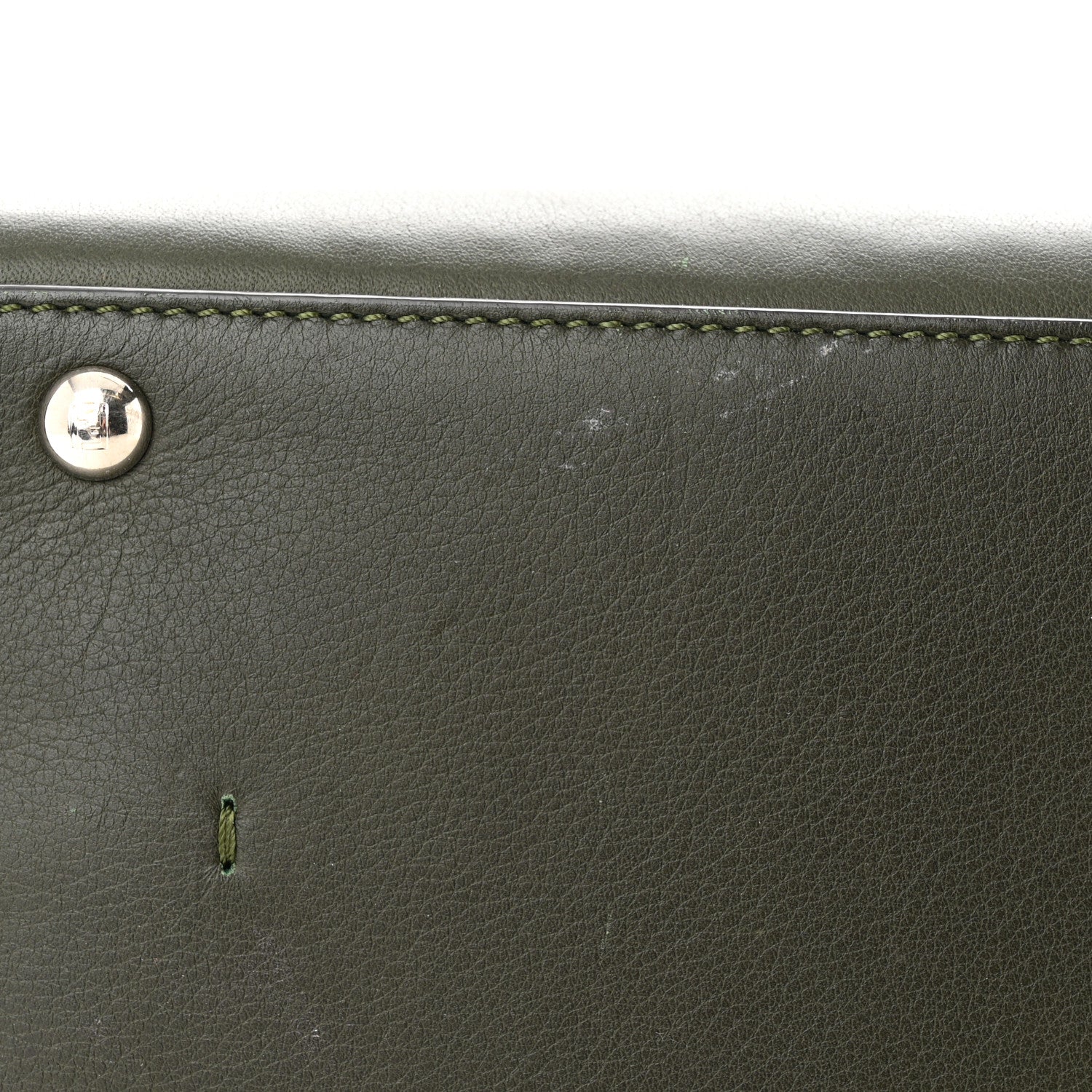 Fendi Vitello Dolce Marmol Shiny Nappa Petite 3Jours Tote Verde Prato 11 of 17
