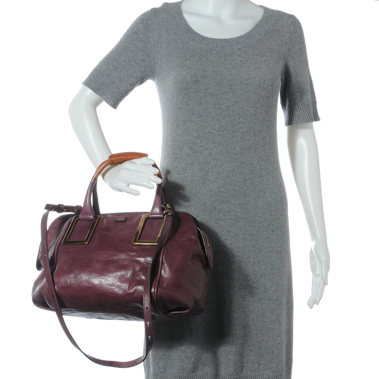 Glazed Leather Ethel Satchel Dark Purple