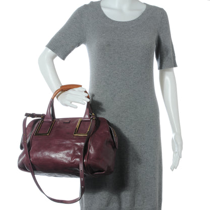 Chloe Glazed Leather Ethel Satchel Dark Purple 2 of 11