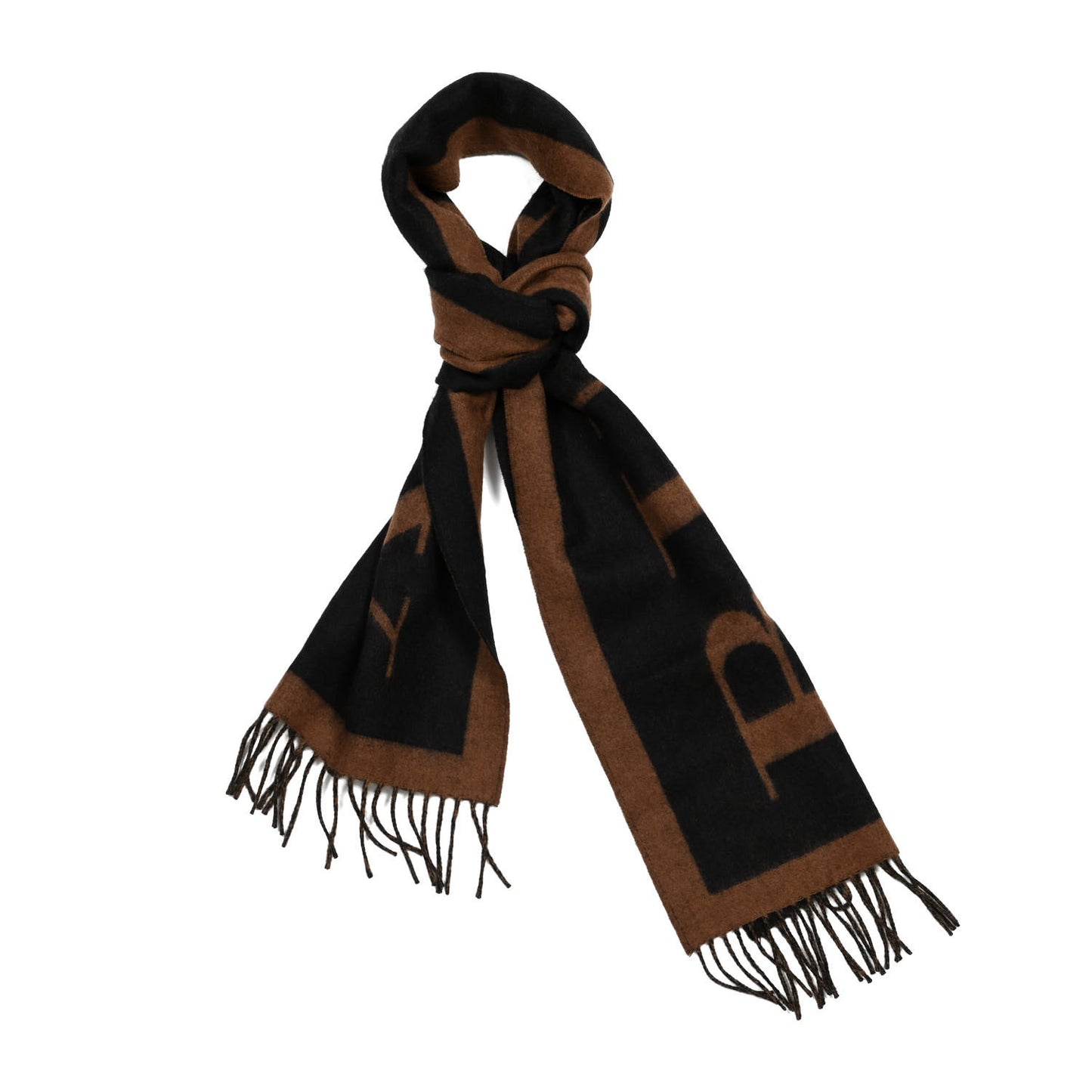 Wool Cashmere Logo Scarf Camel