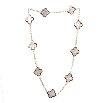 Van Cleef & Arpels 18K Yellow Gold Mother of Pearl 9 Motifs Pure Alhambra Pendant Necklace 3 of 5