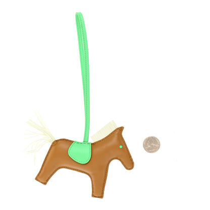 Hermes Milo Lambskin Grigri Rodeo Horse Bag Charm MM Kraft Vert Fizz Vert Comics 2 of 5