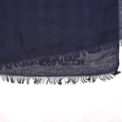 Louis Vuitton Cotton Silk Damier Stole Marine 4 of 5