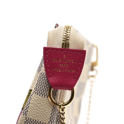 Louis Vuitton Damier Azur 2021 Christmas Animation Hollywood Mini Pochette Accessories Fuchsia 6 of 8