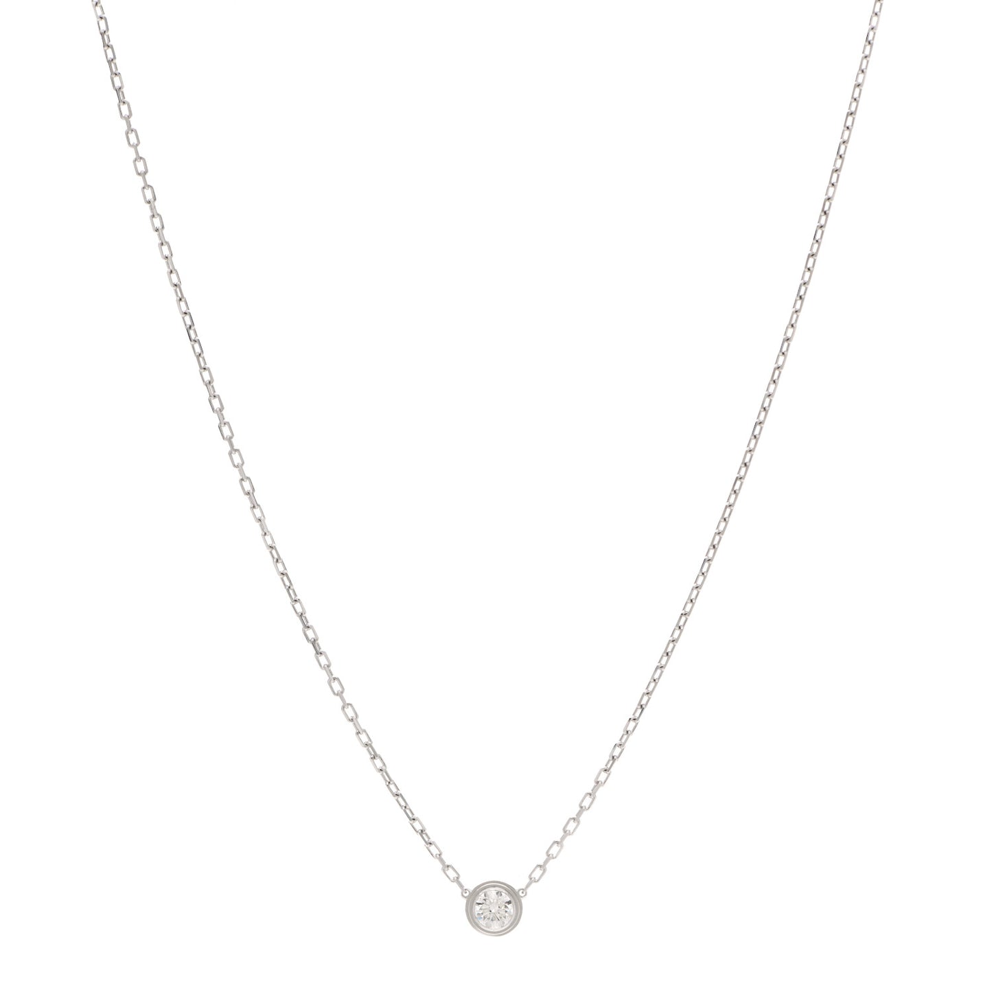 18K White Gold Diamond LM D'Amour Pendant Necklace