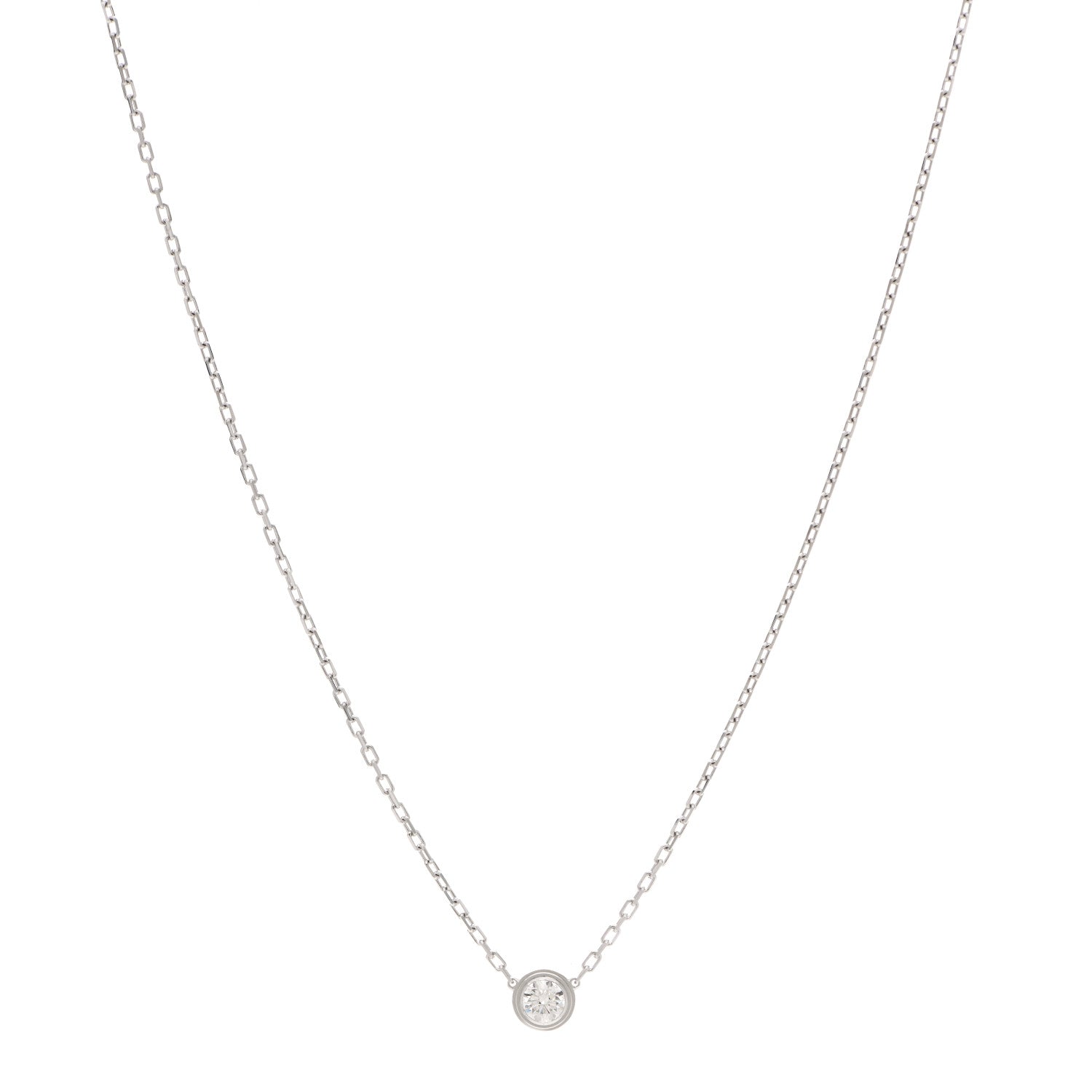 Cartier 18K White Gold Diamond LM D'Amour Pendant Necklace 1 of 5