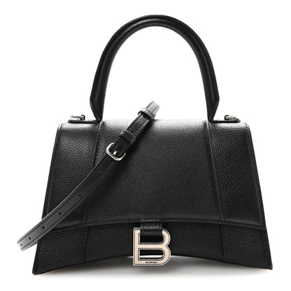 Balenciaga Grained Calfskin Small Hourglass Top Handle Bag Black 1 of 8