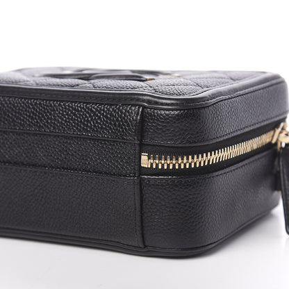 Chanel Caviar Quilted Small CC Filigree Vanity Case Black 9 of 10