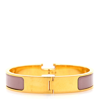 Hermes Enamel Clic Clac H Narrow Bracelet PM Marron Glace 3 of 5