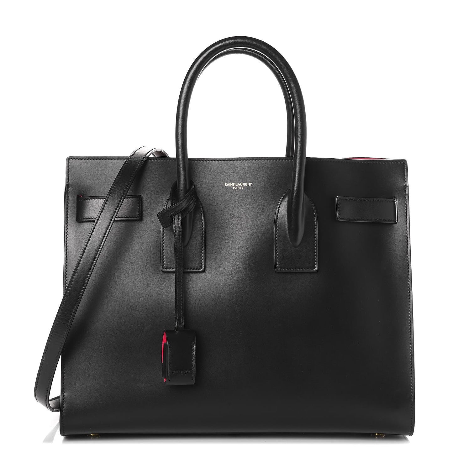 Calfskin Small Sac De Jour Black Fuchsia