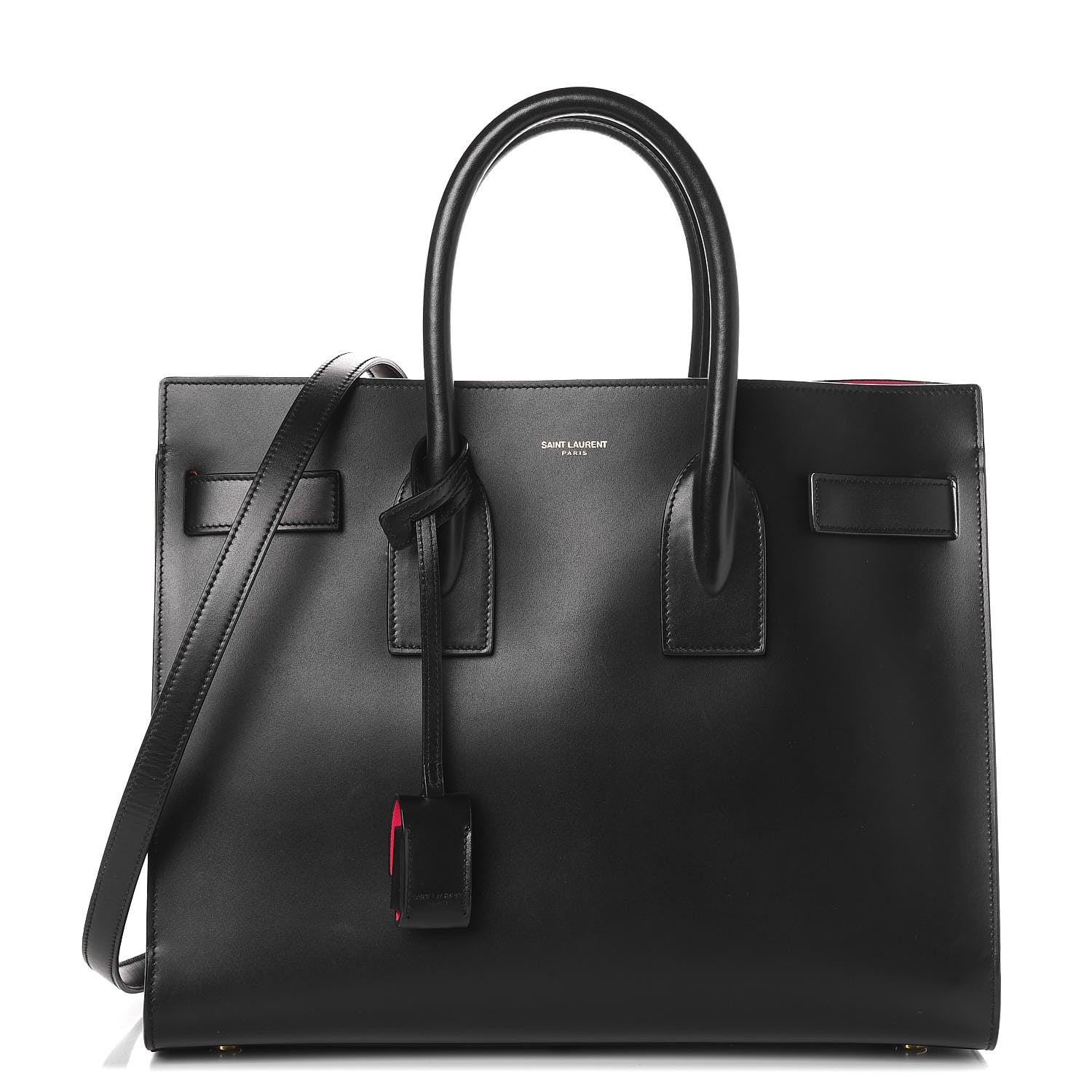 Saint Laurent Calfskin Small Sac De Jour Black Fuchsia 1 of 13