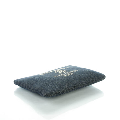 Chanel Denim Large Deauville Pouch Dark Blue 4 of 7