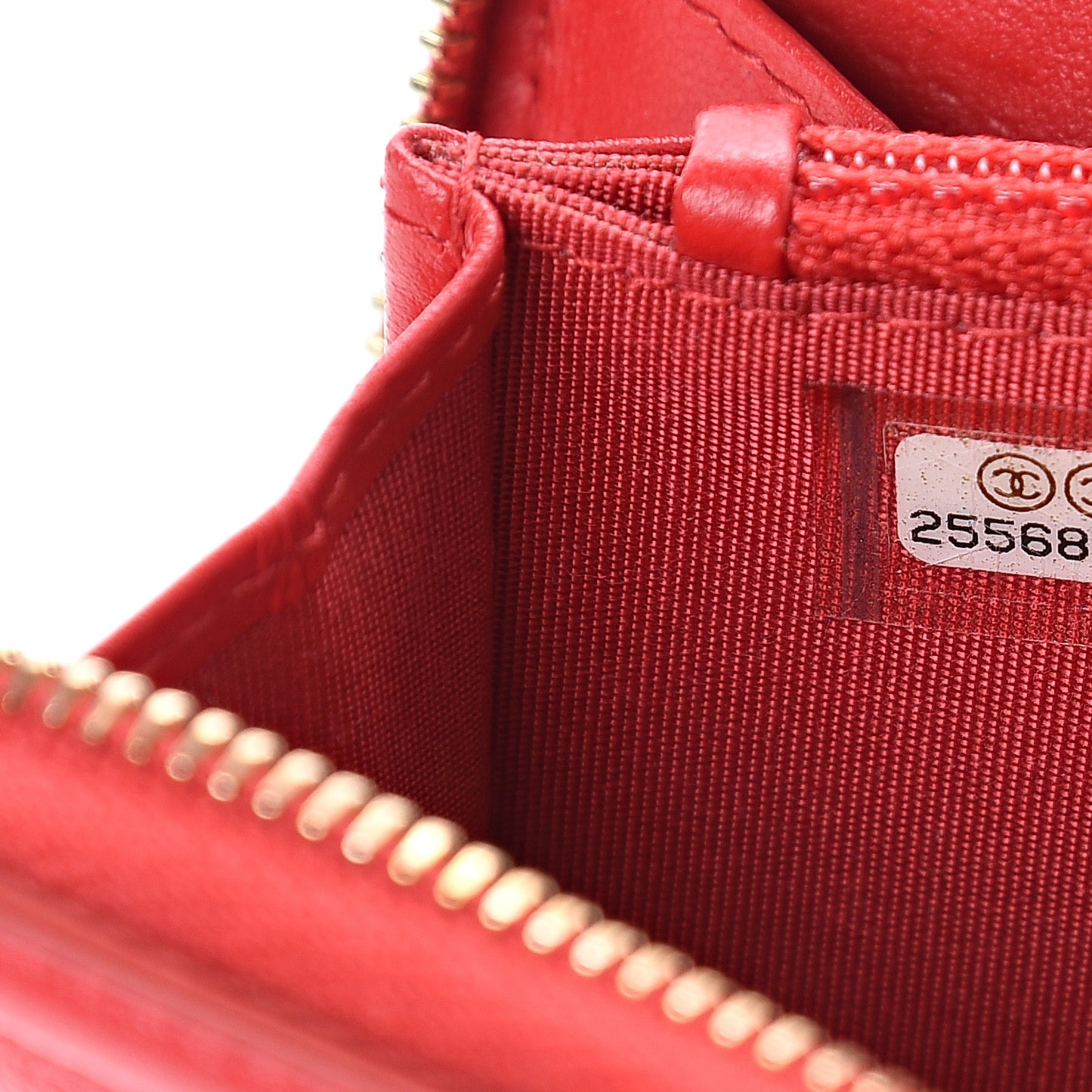 Caviar Quilted Medium Filigree Zip Around Wallet Dark Red