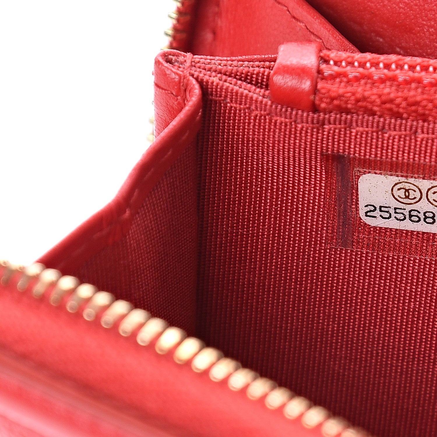 Chanel Caviar Quilted Medium Filigree Zip Around Wallet Dark Red 7 of 7