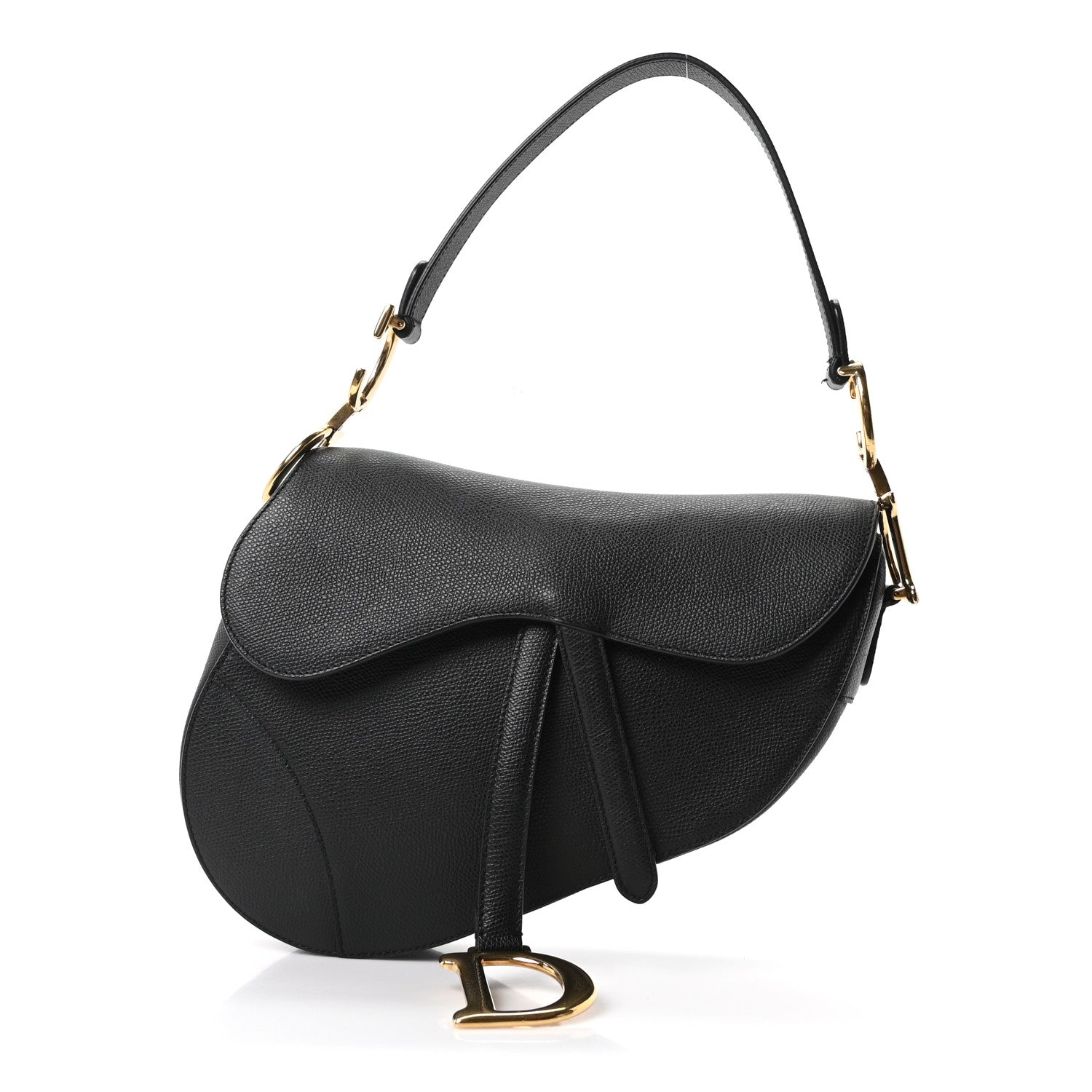 Christian Dior Grained Calfskin Saddle Bag Black 1 of 10