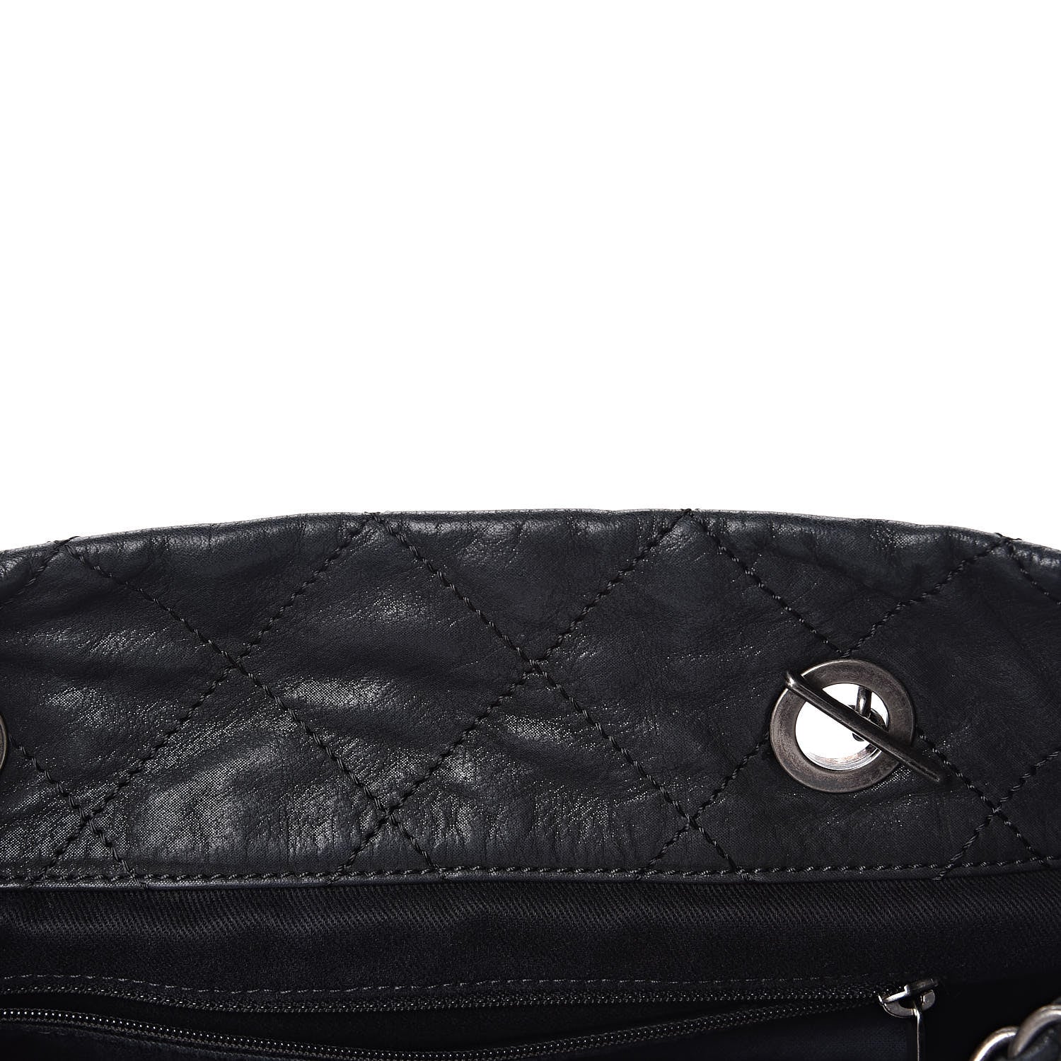 Chanel Iridescent Calfskin Quilted Large VIP Tote Dark Green 9 of 14