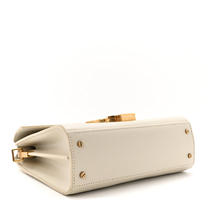 Saint Laurent Grain de Poudre Mini Classic Monogram Cassandra Top Handle Vintage White 4 of 9