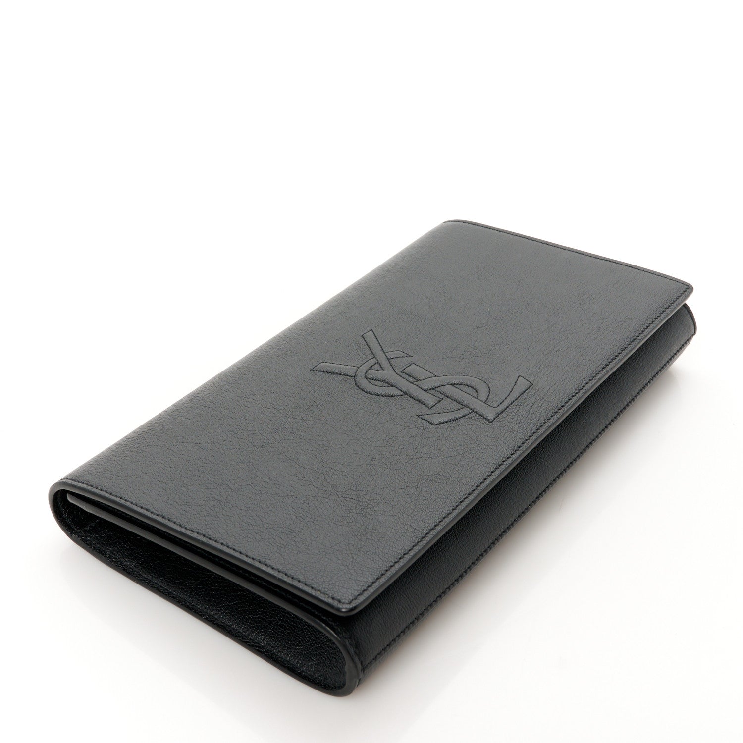Saint Laurent Calfskin Monogram Large Belle De Jour Clutch Black 4 of 7