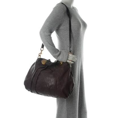 Gucci Guccissima Medium Hysteria Top Handle Bag Chocolate 2 of 9