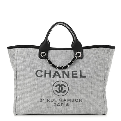 Chanel Canvas Large Deauville Tote Grey 1 of 12