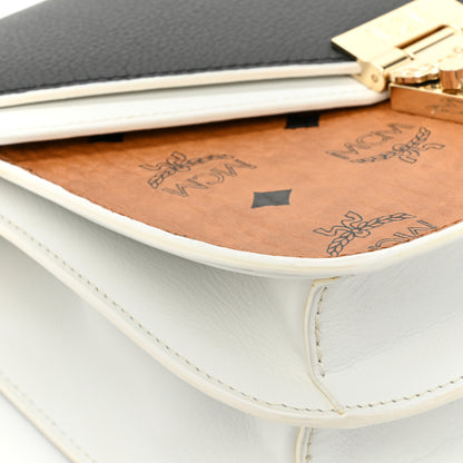MCM Visetos Calfskin Small Patricia Crossbody Bag Cognac White Black 13 of 16