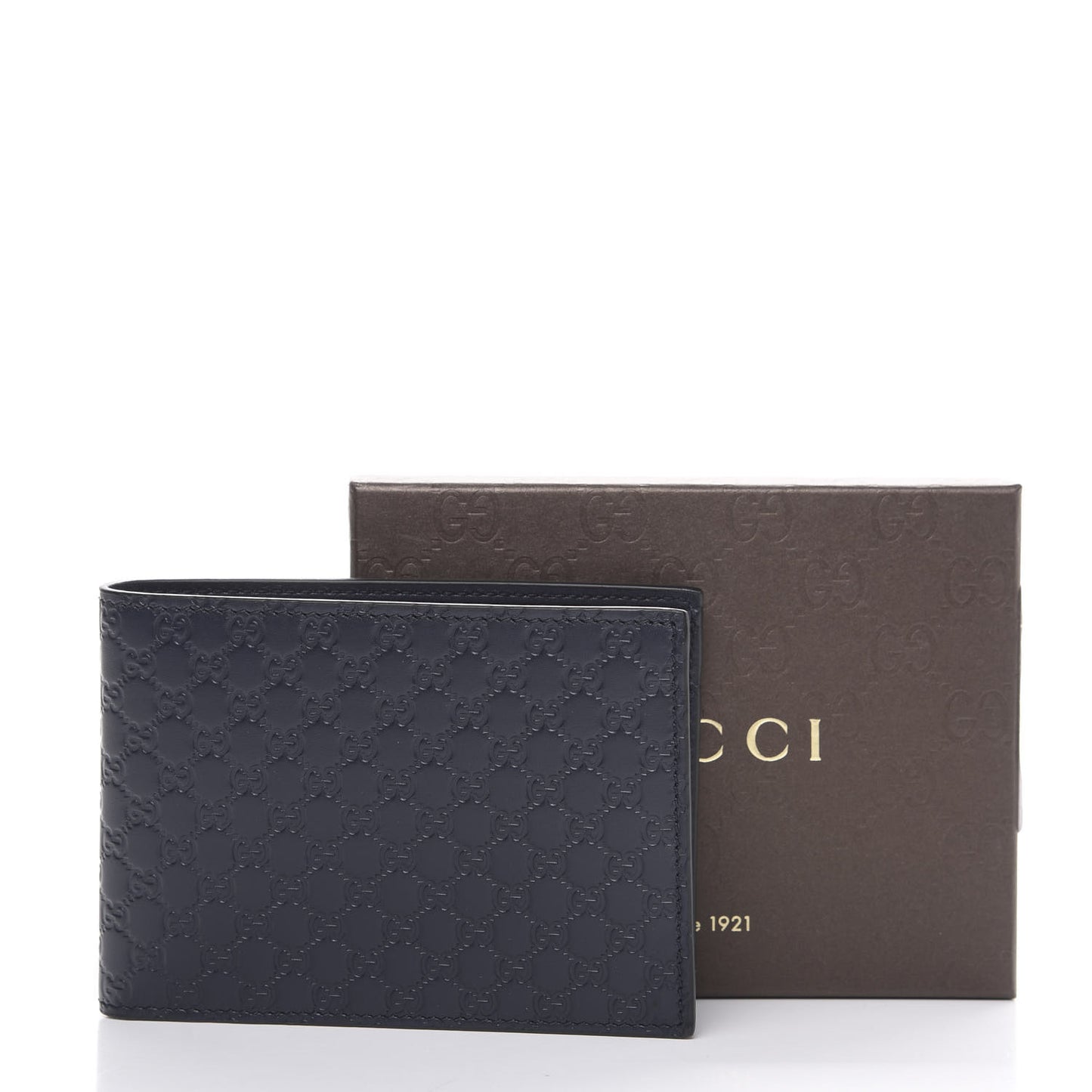 Microguccissima Bi-Fold Wallet Navy Blue