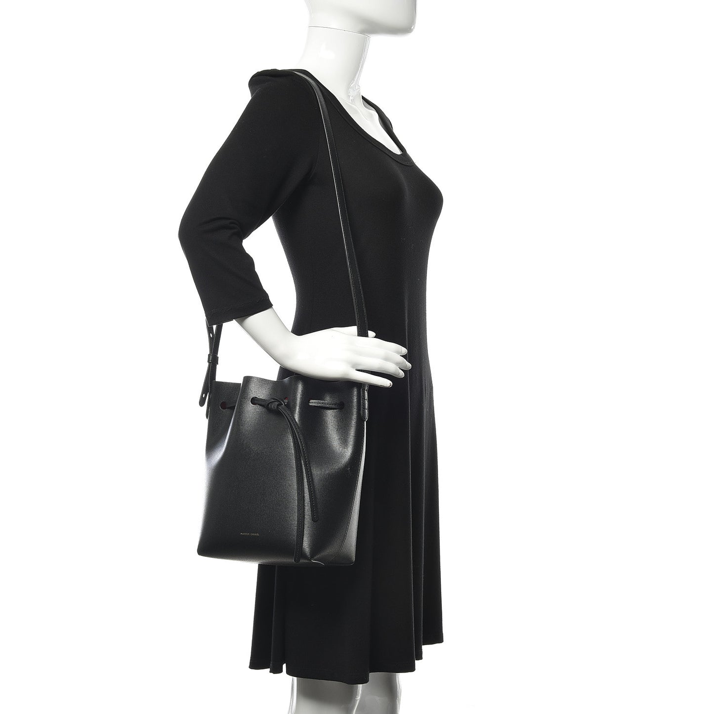 Saffiano Mini Bucket Bag Black Flamma