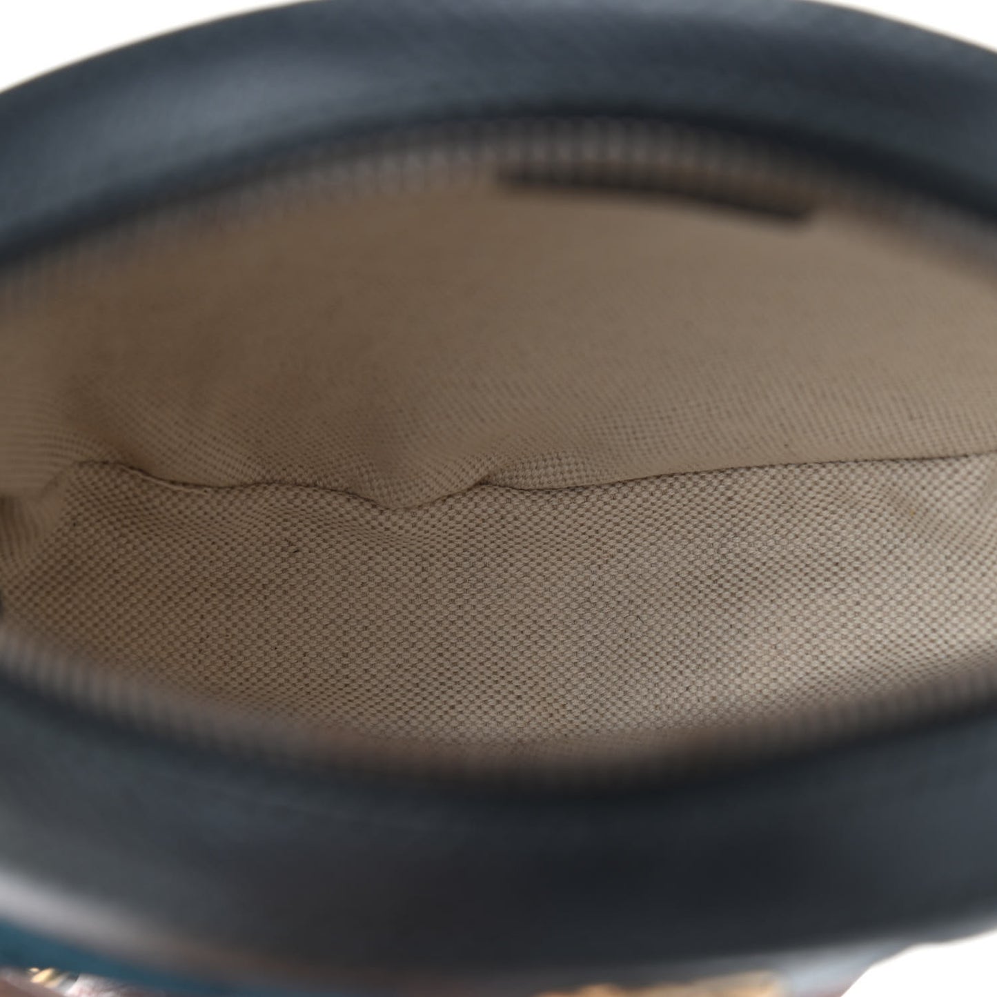 Velvet Calfskin GG Monogram Round Shoulder Bag Blue Beige