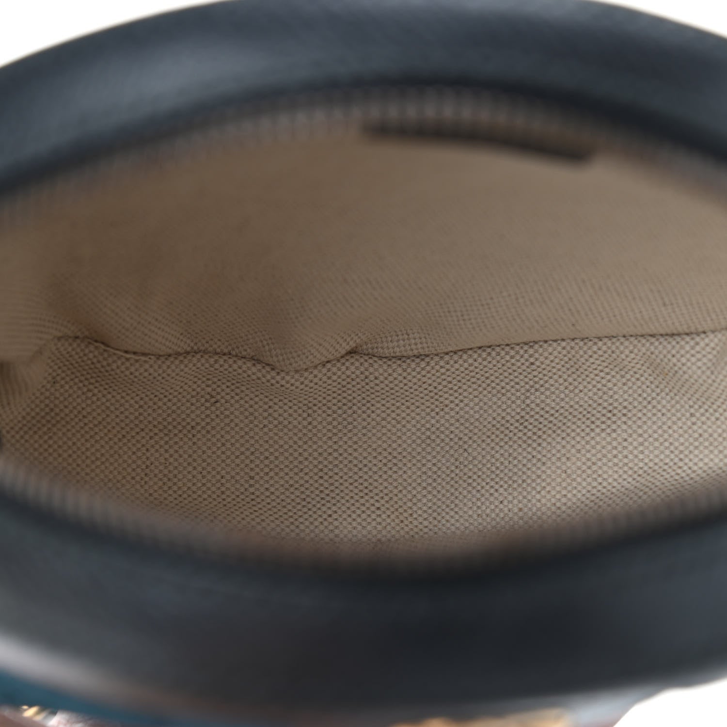 Gucci Velvet Calfskin GG Monogram Round Shoulder Bag Blue Beige 5 of 9