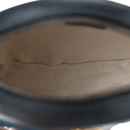 Gucci Velvet Calfskin GG Monogram Round Shoulder Bag Blue Beige 5 of 9
