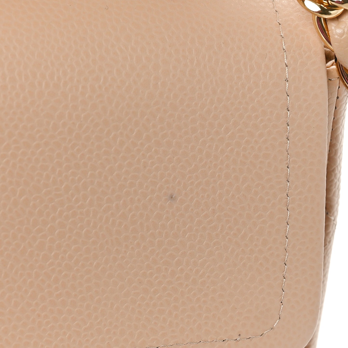Caviar Quilted Jumbo Double Flap Beige Clair