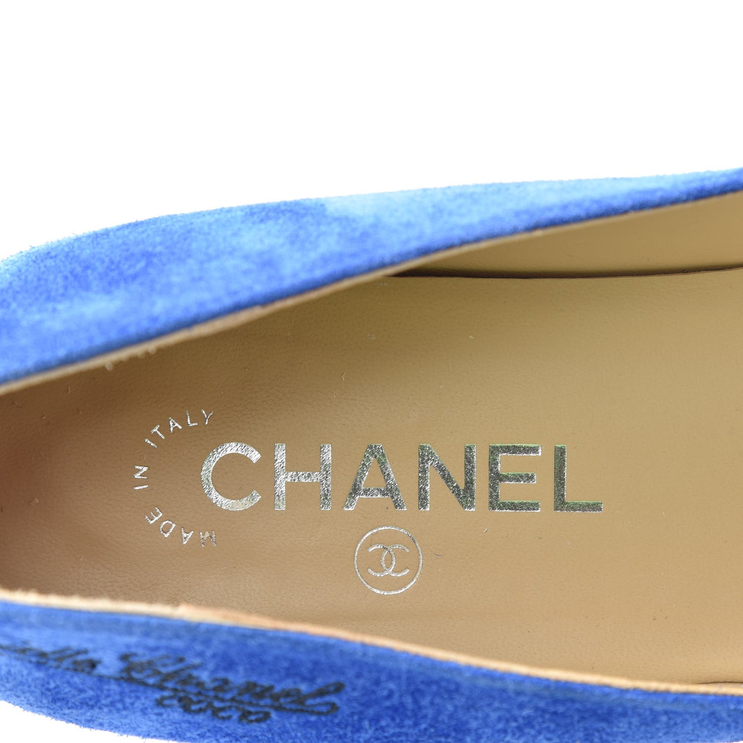 Suede Satin Cap Toe Gabrielle Ballerina Flats 39 Royal Blue Black