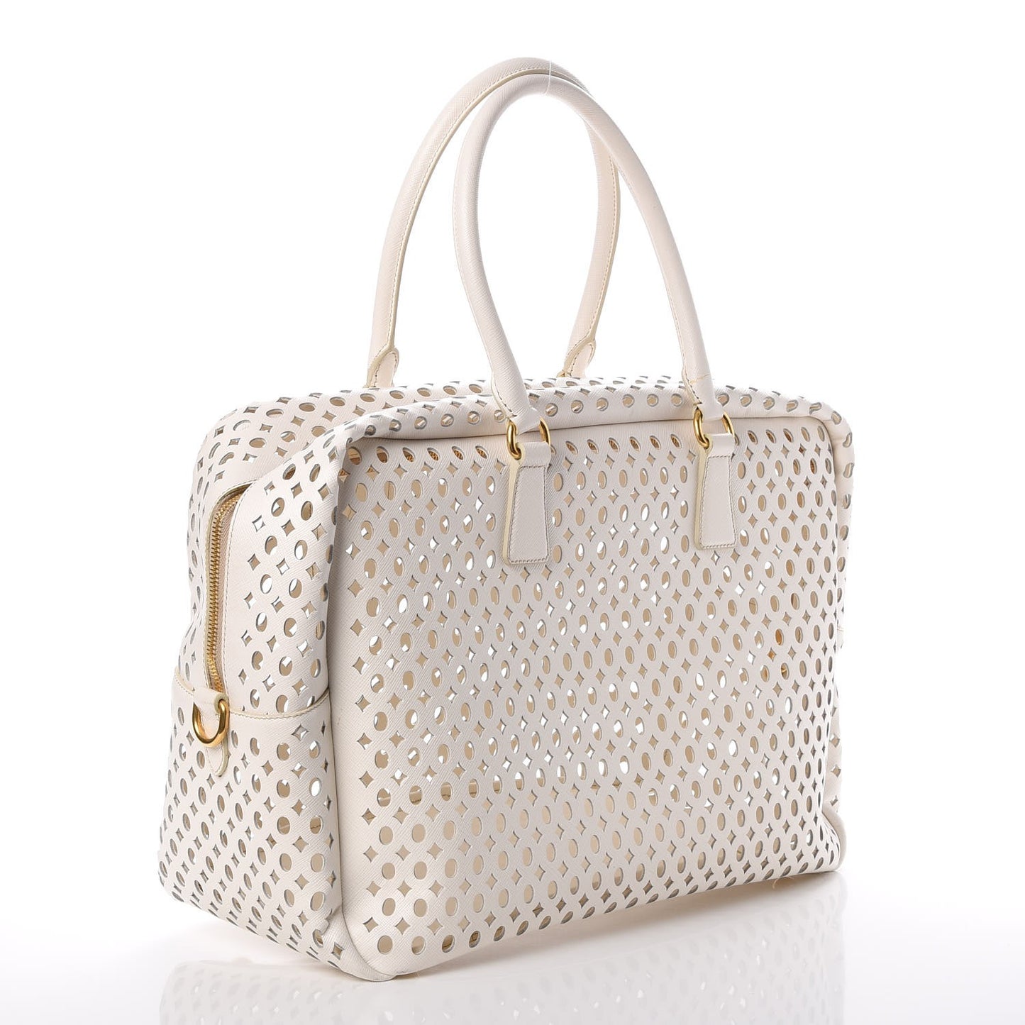 Saffiano Perforated Zip Around Tote Talco