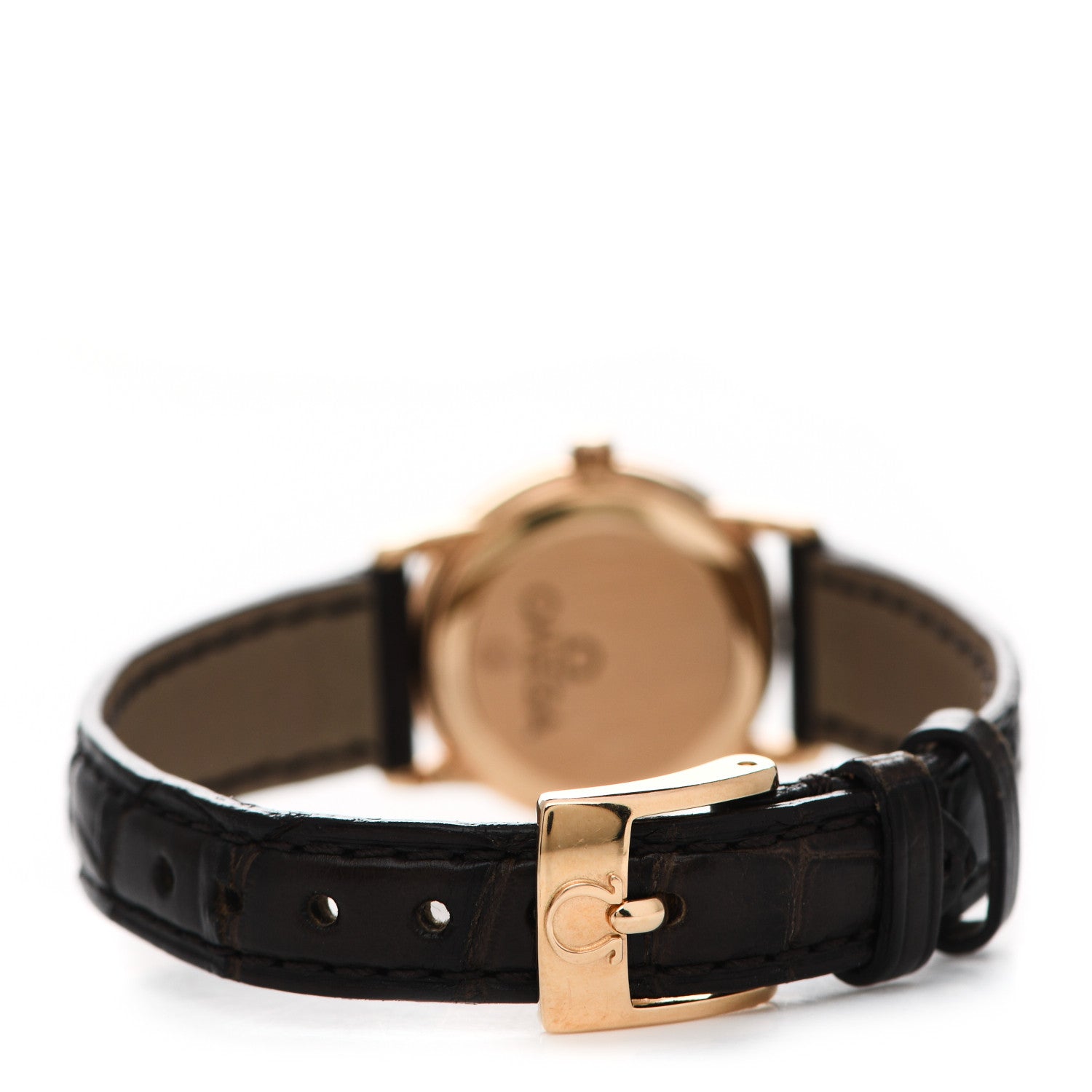 Omega 18K Yellow Gold Crocodile Mother of Pearl 22mm De Ville Prestige Quartz Watch 4670.71.02 3 of 5